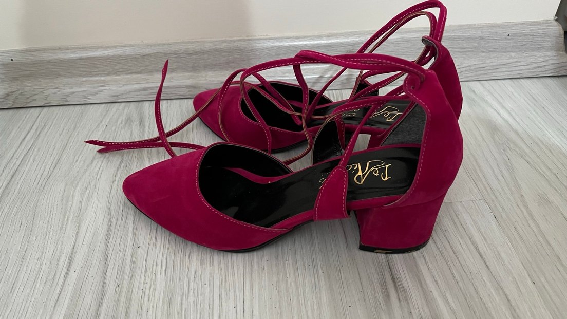 Bordo Süet Stiletto Topuklu Kadın Ayakkabı - Görsel 4