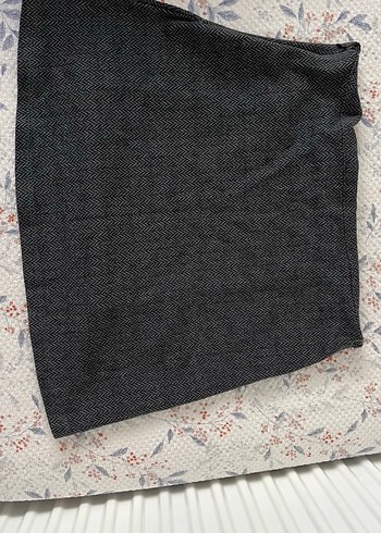 Gri Piliseli Midi Mini Etek - Görsel 4