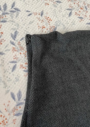 Gri Piliseli Midi Mini Etek - Görsel 3