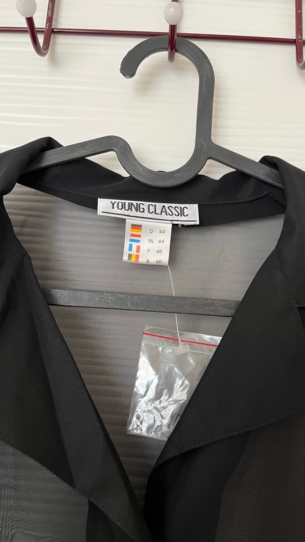 Siyah Transparan V Yakalı Kadın Gömlek - Görsel 2