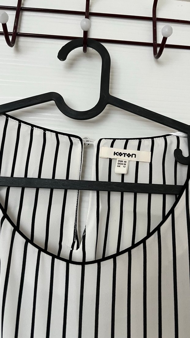 Uzun Kollu Çizgili Pamuklu Kadın Gömlek - Görsel 3