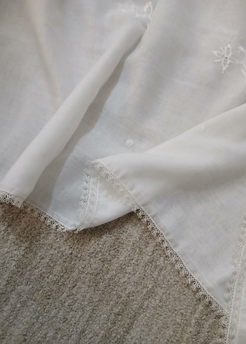 Geleneksel Nakışlı Beyaz namaz örtüsü büyük - Görsel 2