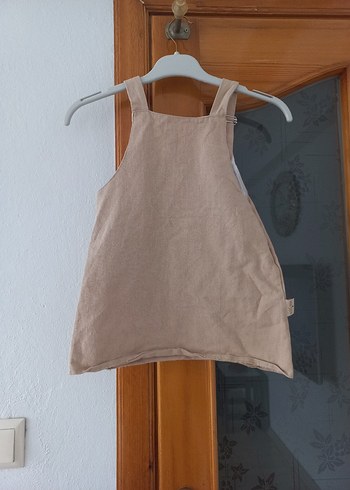 Bej Nakışlı Kolsuz Kız Elbisesi - Görsel 3