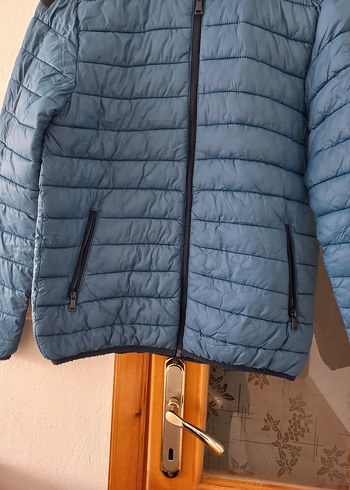 Mavi Fermuarlı Erkek mont - Görsel 3