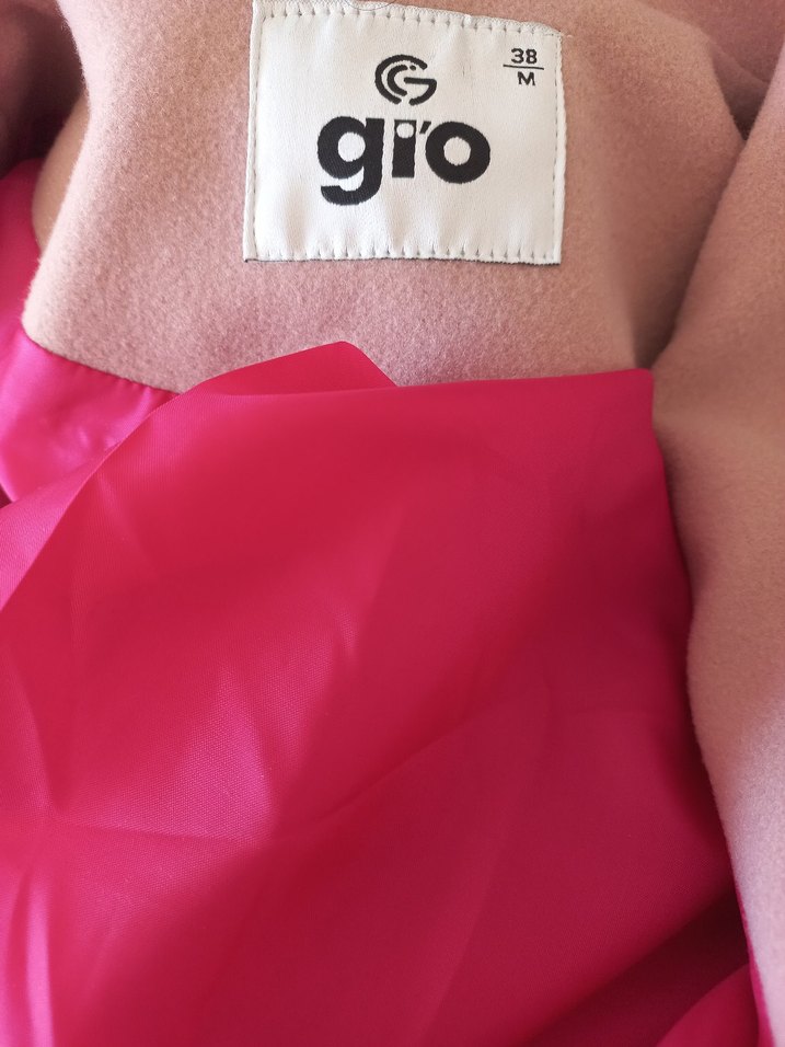 Pembe Uzun Kadın Kaban Düğmeli - Görsel 5