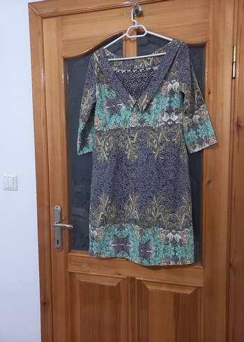 42 Beden çeşitli Renk Bohem V Yakalı Midi Elbise