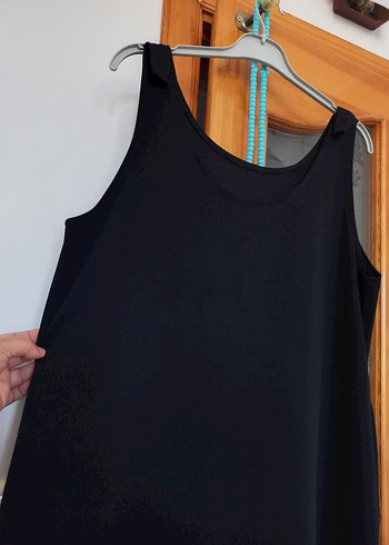 Siyah Kolsuz Uzun Örme Elbise - Görsel 3