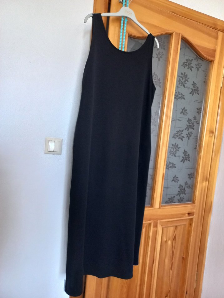 Siyah Kolsuz Uzun Örme Elbise - Görsel 4