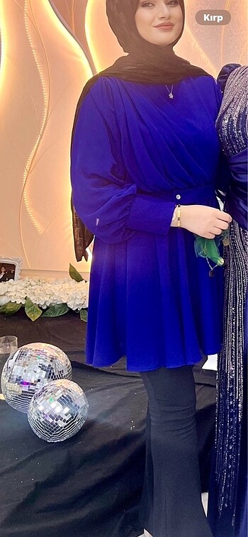 Şifon mavi tunik