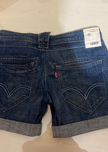 Lacivert Düğmeli Kadın Denim Şort - Görsel 3