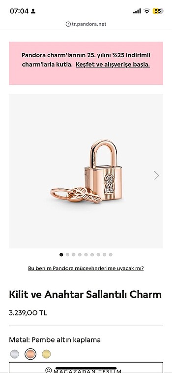 Pandora Charm