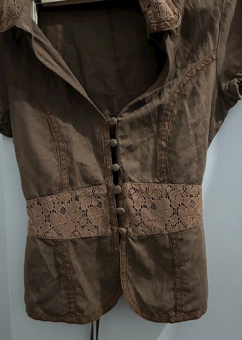 Düğmeli Vintage Kadın Bluz