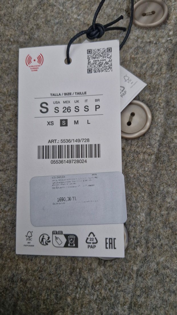 renk foto da goruldugu gibi Zara bayan kaşe Kazak S Beden - Görsel 3