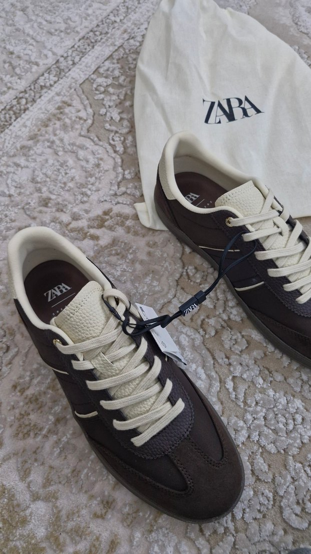 ZARA Kahverengi Gri bayan Spor Ayakkabı - Görsel 2