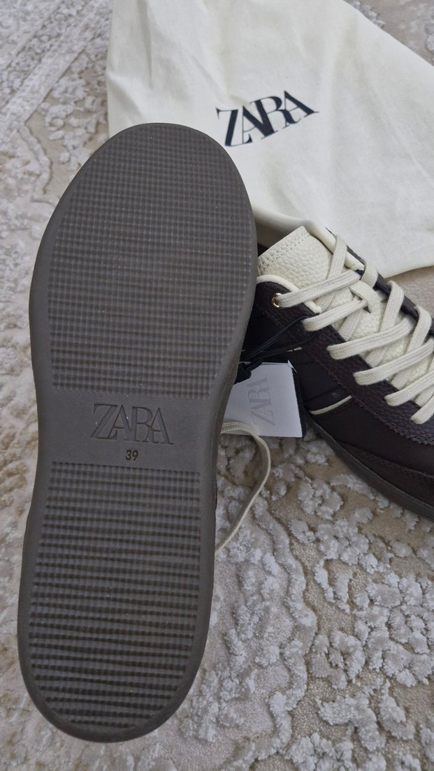 ZARA Kahverengi Gri bayan Spor Ayakkabı - Görsel 4