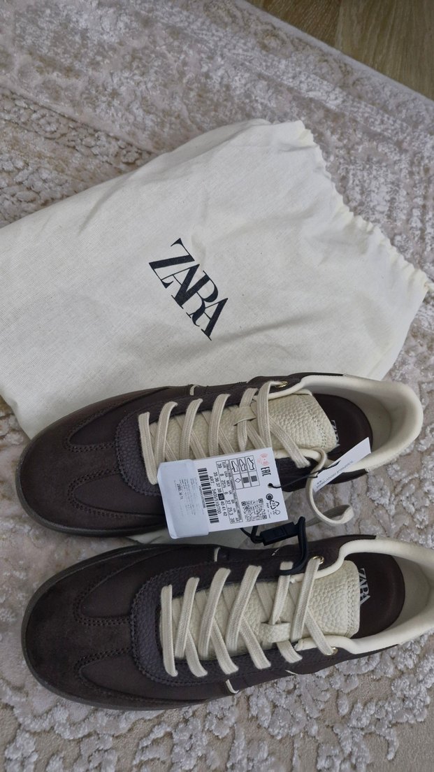 ZARA Kahverengi Gri bayan Spor Ayakkabı - Görsel 3