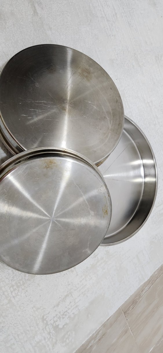 Gri Paslanmaz Çelik Yuvarlak Tepsiler Seti - Görsel 4