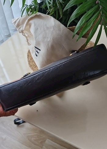 Kahverengi Deri Kadın Çanta Tokalı zara marka  orjinal - Görsel 8