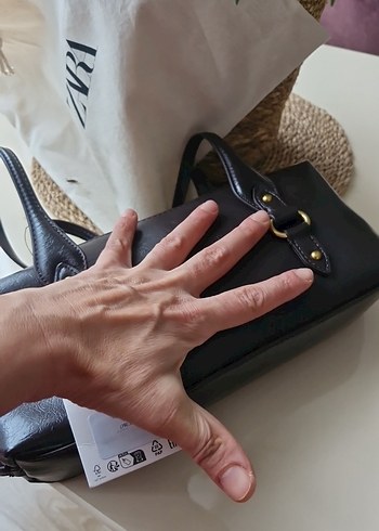 Kahverengi Deri Kadın Çanta Tokalı zara marka  orjinal - Görsel 6