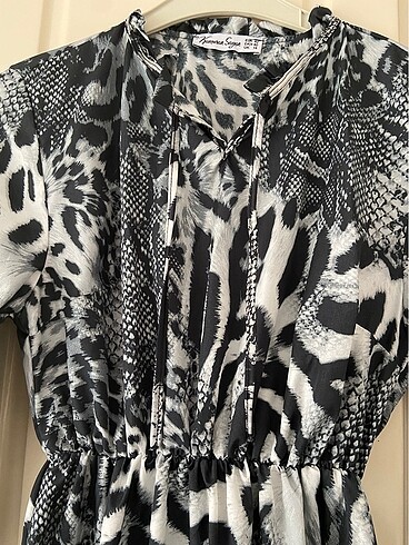 40 Beden Leopar elbise