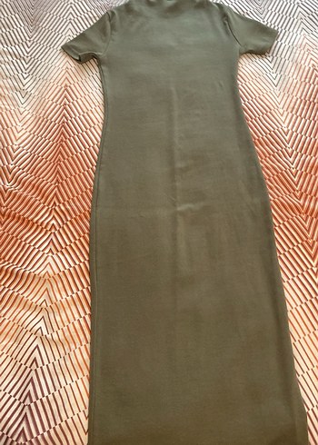 Düğmeli Kısa yeşil elbise - Görsel 2