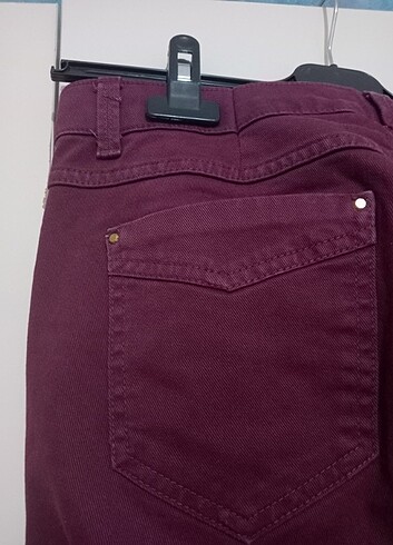 m Beden bordo Renk İspanyol paça kadın pantolon