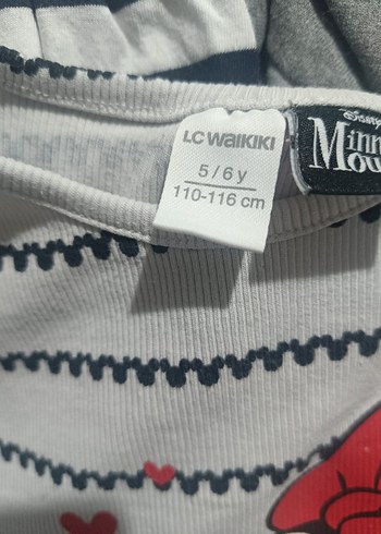 Kız Çocuk Gri Uzun Kollu Minnie Mouse Tişört - Görsel 5