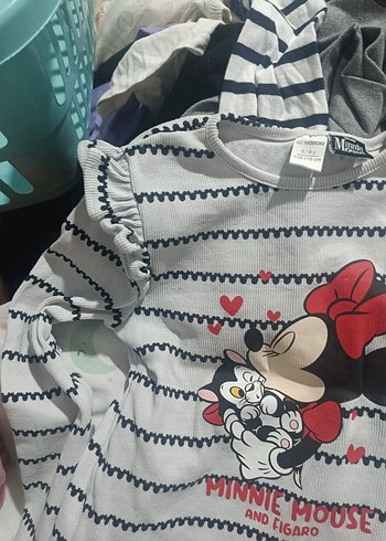 Kız Çocuk Gri Uzun Kollu Minnie Mouse Tişört - Görsel 2