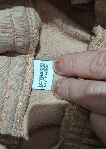 Bej Rahat Kesim kız çucuk Eşofman Altı - Görsel 2