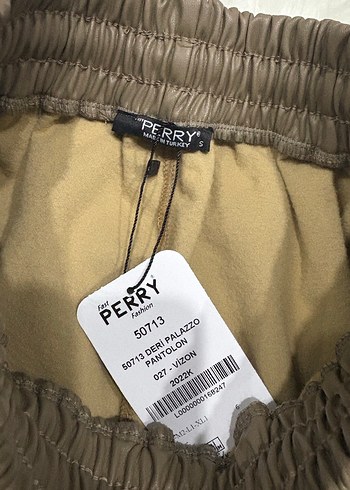 Zara Kadın Kahverengi Deri Bol Kesim Pantolon