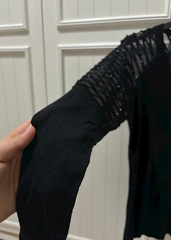 Kadın Lacivert Kemerli Denim Tulum - Görsel 4