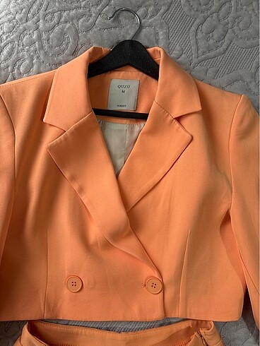 m Beden turuncu Renk Blazer ceket etek takım