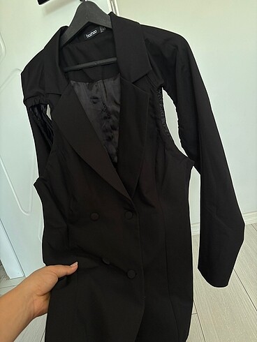 l Beden siyah Renk Blazer elbise