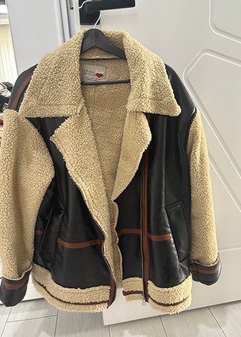 Kahverengi Kürklü Deri Kadın Ceket - Görsel 5
