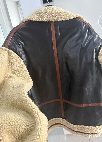 Kahverengi Kürklü Deri Kadın Ceket - Görsel 8