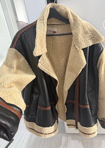 Kahverengi Kürklü Deri Kadın Ceket - Görsel 2