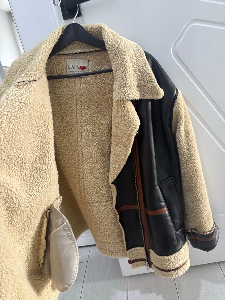 Kahverengi Kürklü Deri Kadın Ceket - Görsel 3