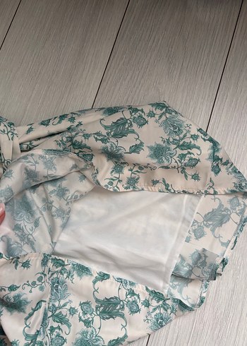 Turkuaz Desenli Bohem Kolsuz Uzun Elbise - Görsel 6