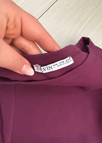 Bordo V Yaka Kolsuz Bluz - Görsel 4