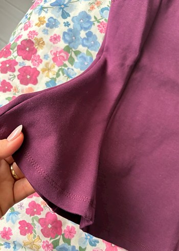 Bordo V Yaka Kolsuz Bluz - Görsel 6