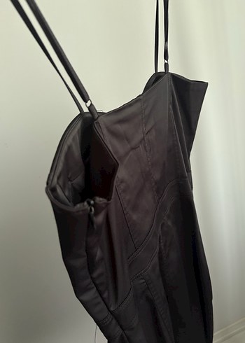 Siyah Saten kısa elbise - Görsel 4