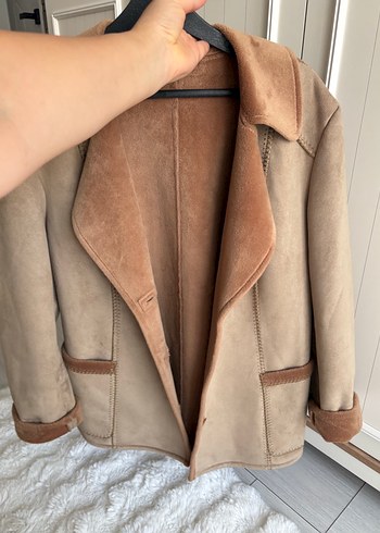 Zara Bej Süet Kadın Ceket Düğmeli