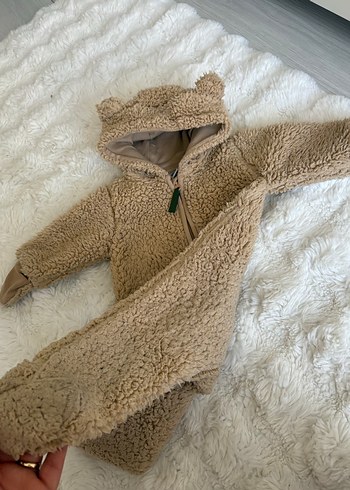 Kürklü Kahverengi Bebek Tulumu - Görsel 3