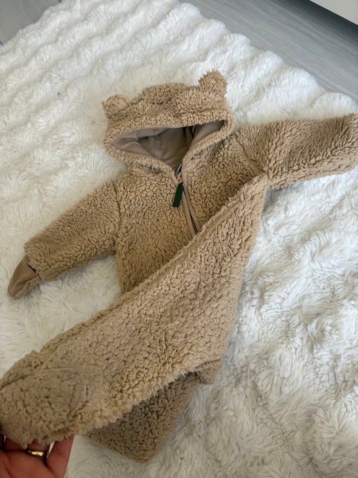 Kürklü Kahverengi Bebek Tulumu - Görsel 3