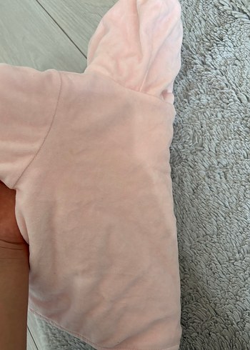 6 Ay Beden pembe Renk Düğmeli Pembe Bebek mont