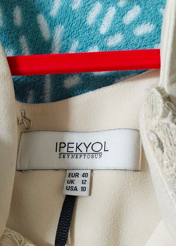 Bej Vintage Dantel Detaylı Uzun abiye - Görsel 6