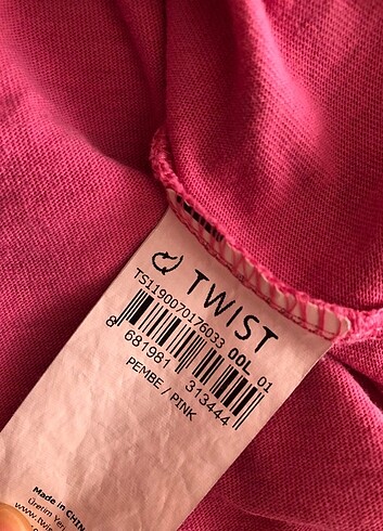 l Beden pembe Renk Twist pembe tshirt
