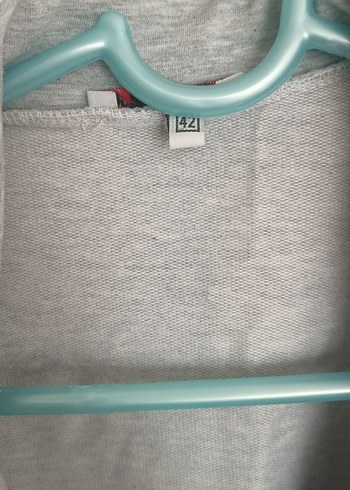 42 Beden Gri Siyah Pamuklu Uzun kap