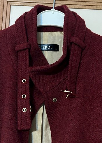 Bordo Kadın Kaban - Görsel 3