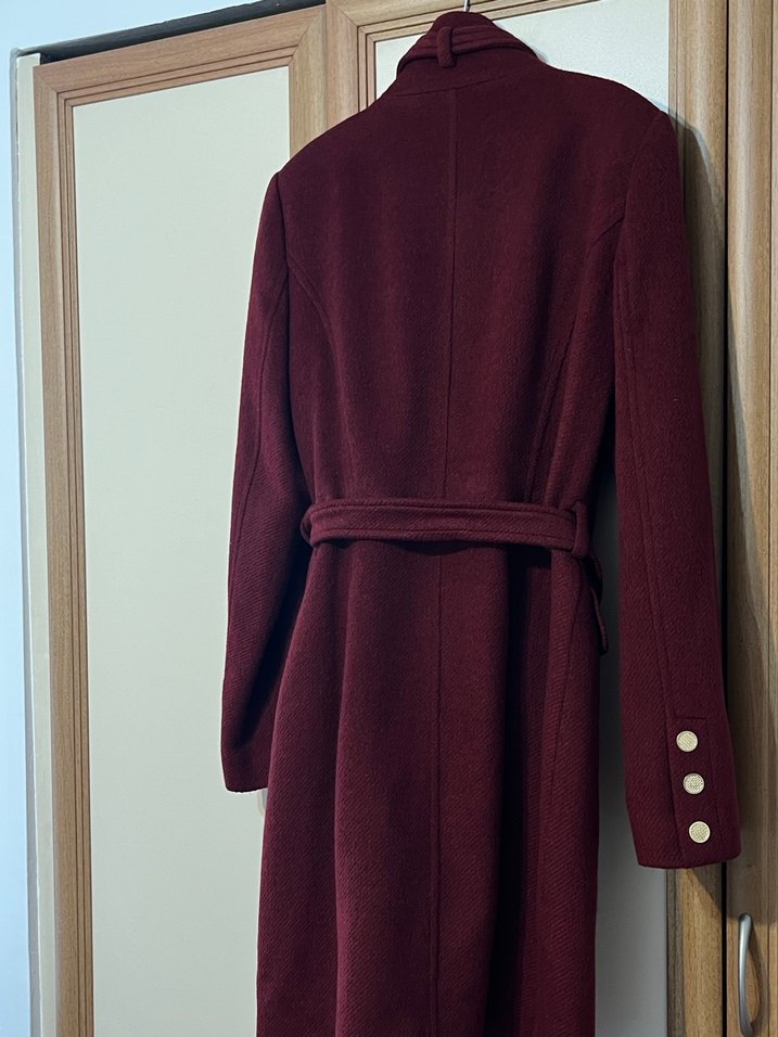 Bordo Kadın Kaban - Görsel 4